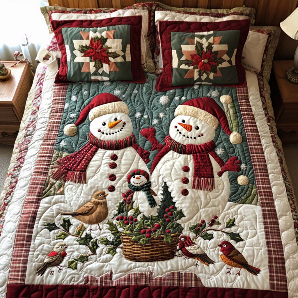 Bright Season Quilted Bedding Set Holiday Duvet Covers Family Christmas Presents