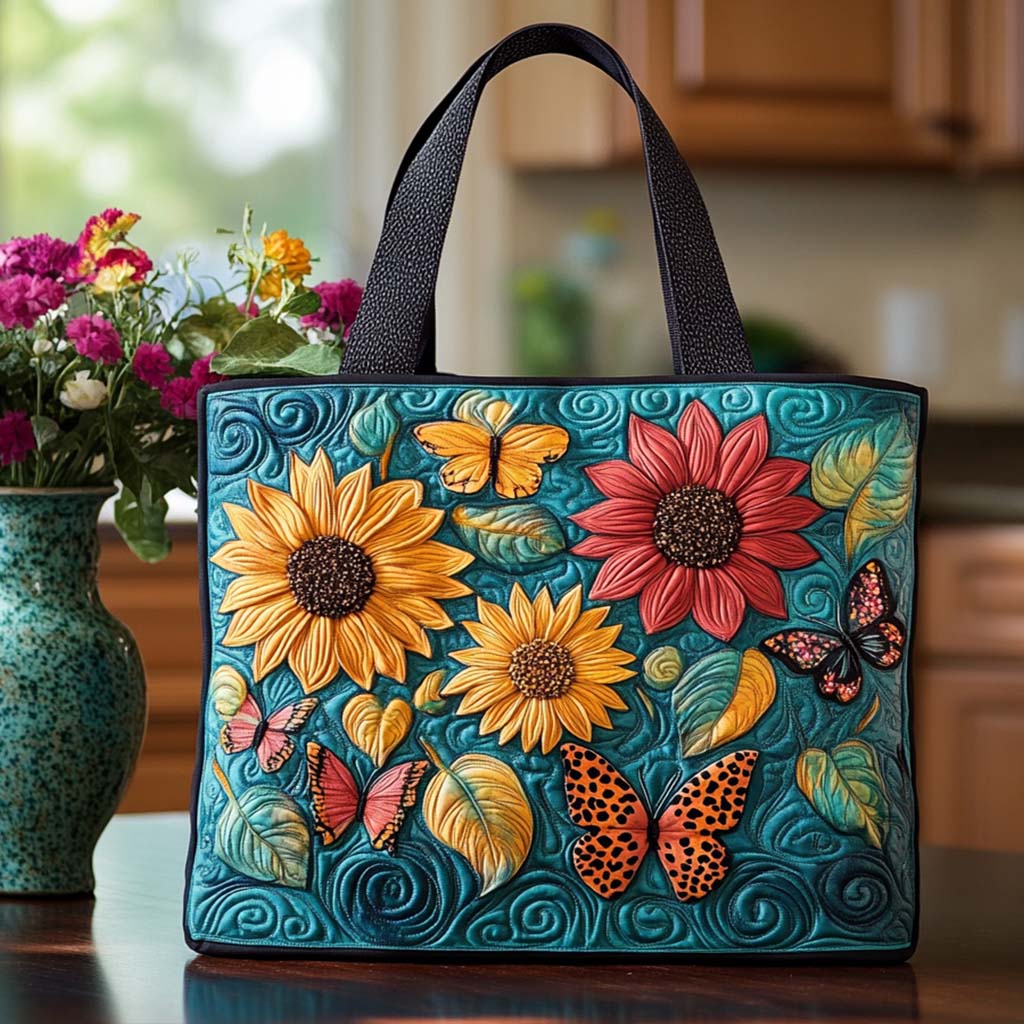 Bright Sunflower Days Quilted Tote Bag Sunflower Gifts For Women