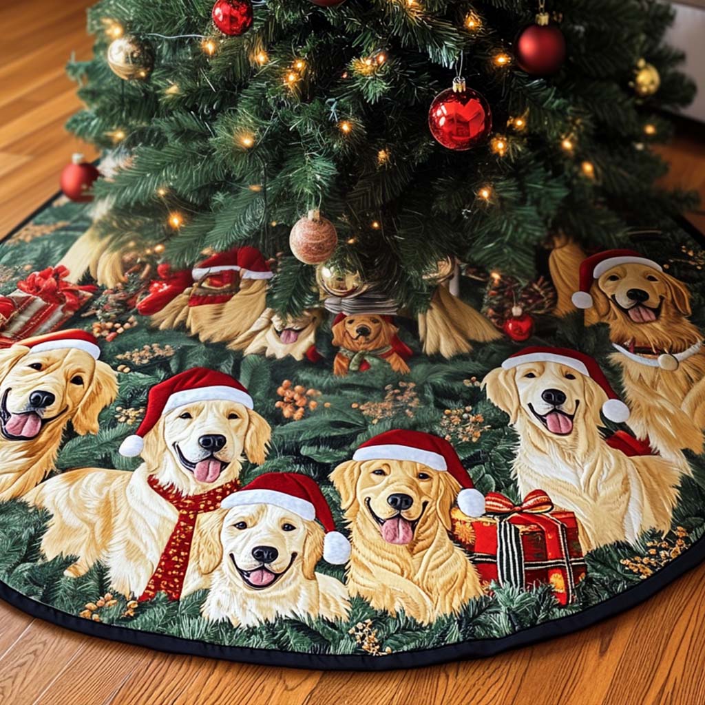 Bright Tail Christmas Quilted Tree Skirt Christmas Holiday Decor Home