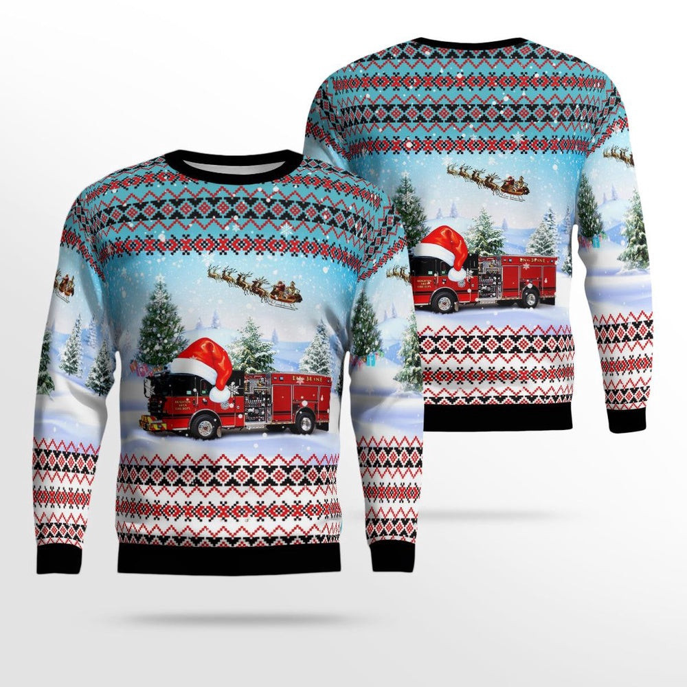 Brighton Michigan Area Fire Authority AOP Ugly Sweater Unisex Christmas Gift