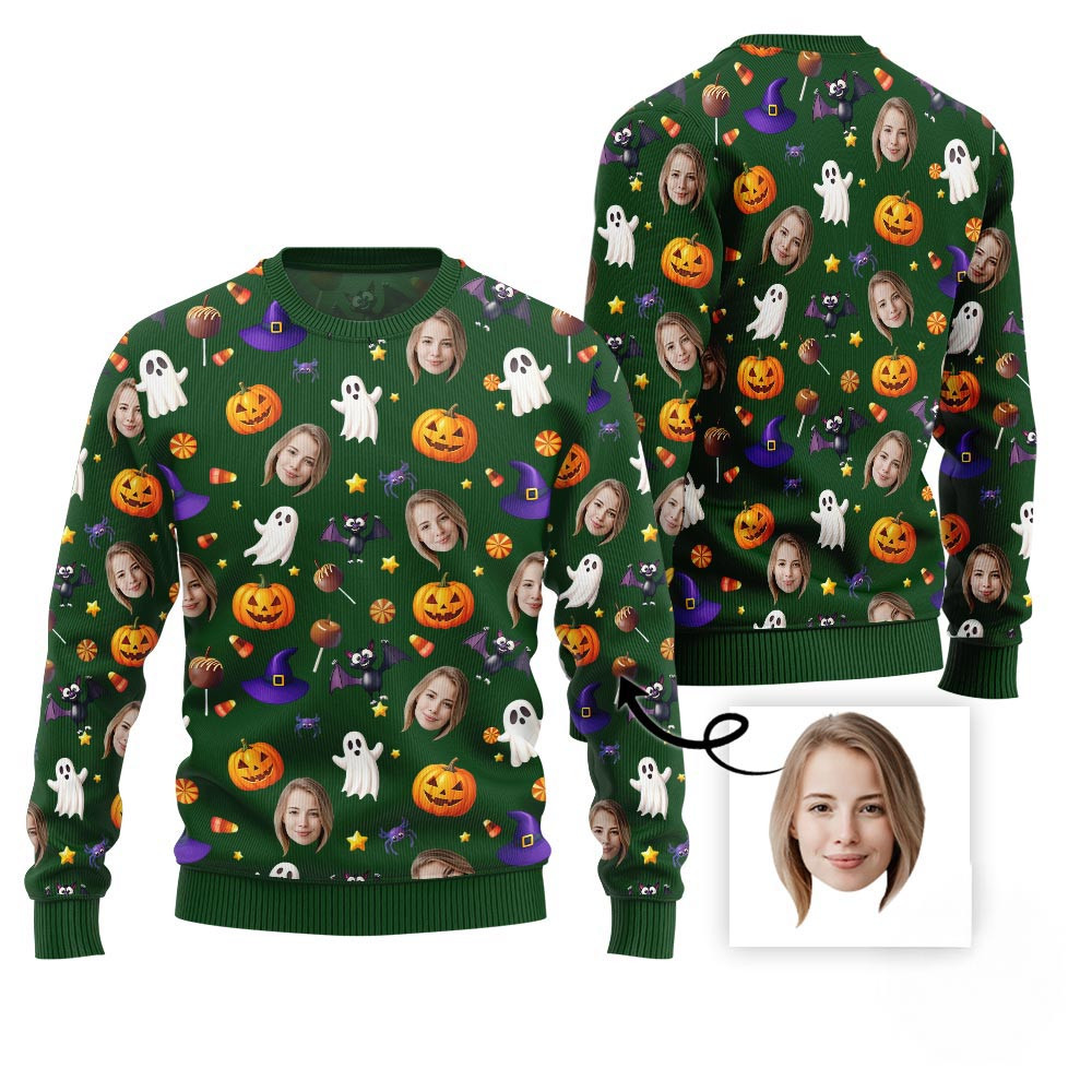 Brilliant Custom All Over Print Halloween Ugly Xmas Sweater For Women Xmas Sweaters For Family