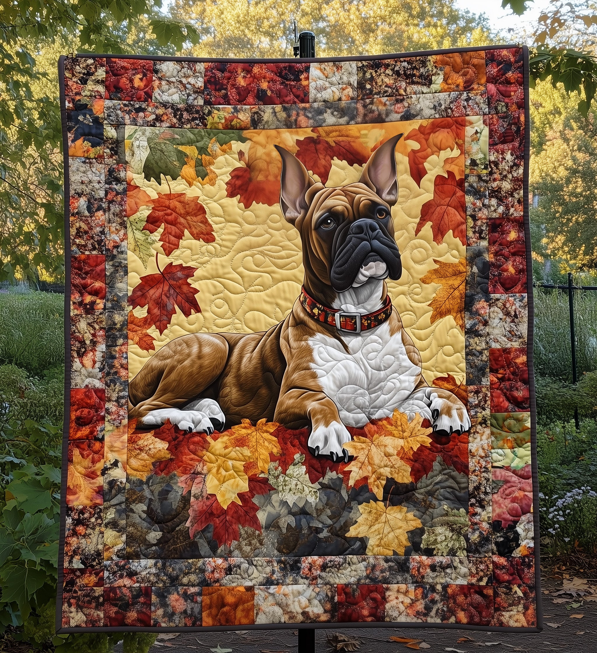 Brindle Boxer Dog Quilted Blanket Presents For Dog Lovers