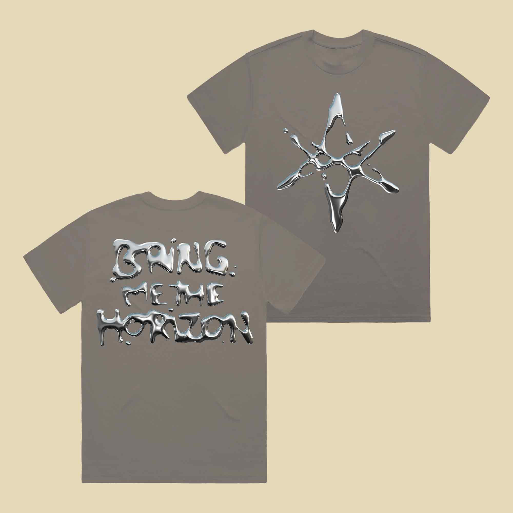 Bring Me The Horizon Merch Liquid Chrome T-Shirt Rock Music Lover Clothes BMTH Fans Gifts