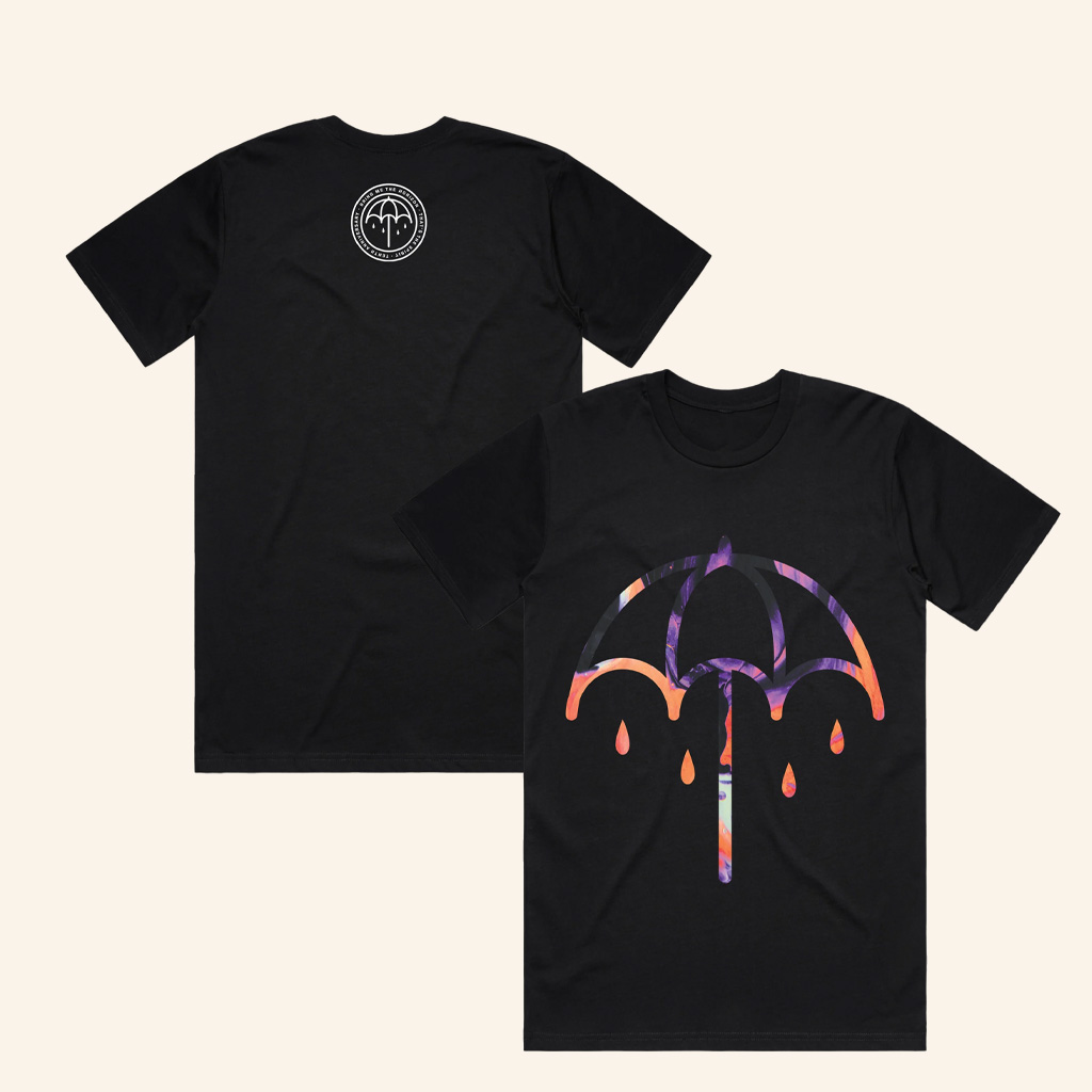 Bring Me The Horizon Merch That's The Spirit 10Th Anniversary Black Coloured Umbrella T-Shirt Bring Me The Horizon Merch That's The Spirit 10Th Anniversary Black Coloured Umbrella T-Shirt