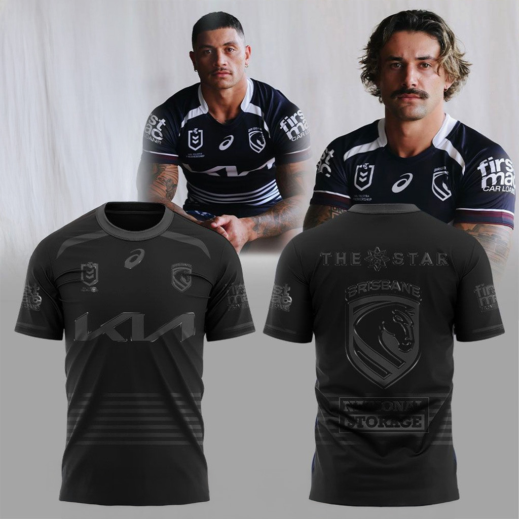 Brisbane Broncos 2026 A Tribute to Cyril Connell Black In Black T-Shirt Brisbane Broncos Merch Brisbane Broncos 2026 A Tribute to Cyril Connell Black In Black T-Shirt Brisbane Broncos Merch