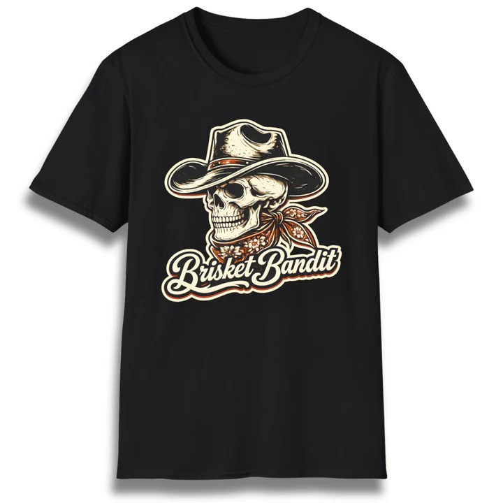 Brisket Burnin Cowboy T Shirt Smoked Meat Western Grill Graphic Tees Best Gift For Him