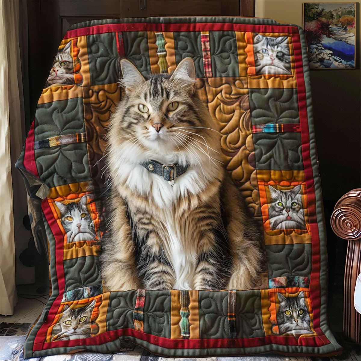British Cat Royal Quilt Blanket King Size Blanket Gift For Grand