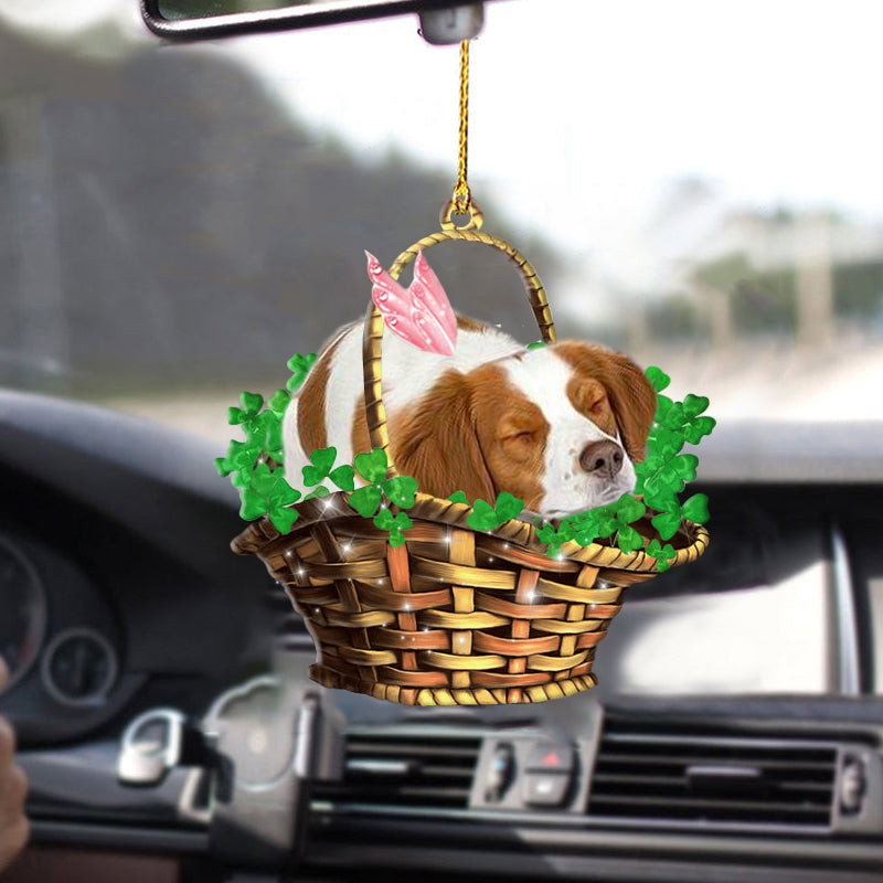 Brittany Spaniel Cute Ornaments Sleeping Lucky Fairy Two Sided Car Ornament