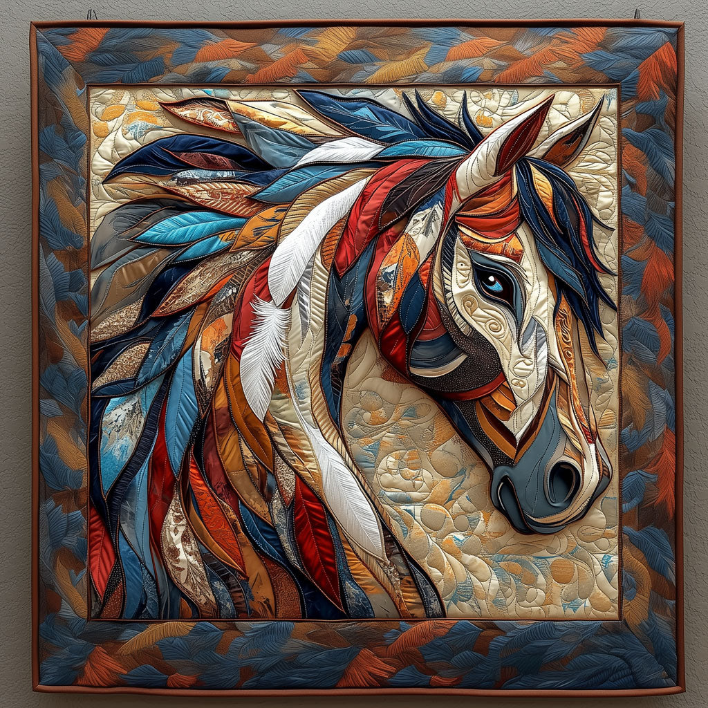 Brocade Native American Horse Quilt Blanket Hores Throws Blanket Native American Themed Gifts