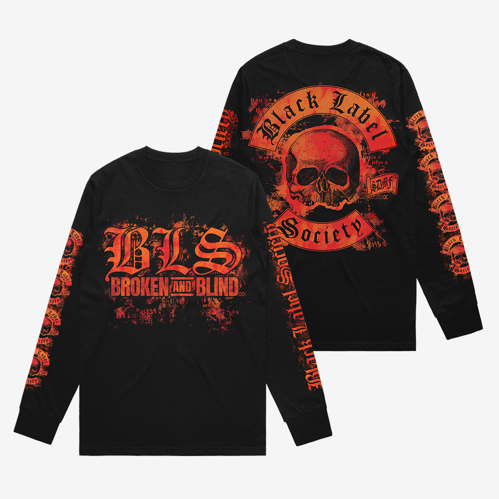 Broken And Blind Black Label Society Long Sleeve Shirt Black Label Society Apparel Fan Merch