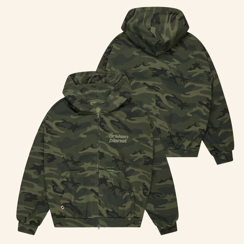 Broken Planet Merch Star Logo Camo Zip Hoodie Birthday Presents For Boyfriend