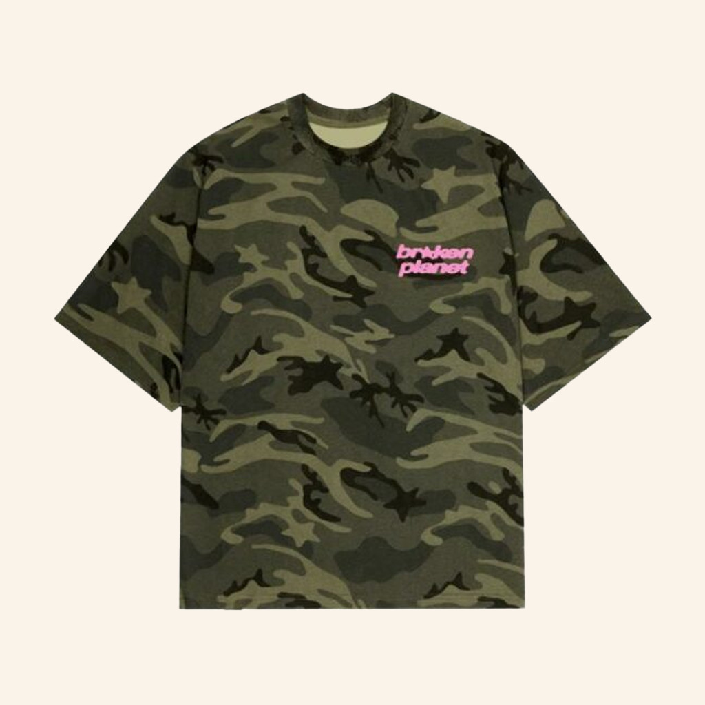 Broken Planet Merch Star Logo Green Camo T-Shirt Birthday Gift For Girlfriend Broken Planet Merch Star Logo Green Camo T-Shirt Birthday Gift For Girlfriend