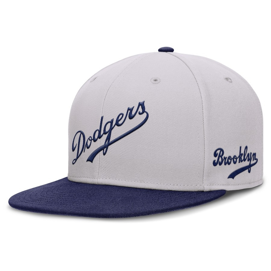 Brooklyn Dodgers Hat Gray Cooperstown Collection True Performance Fitted Hat Fan Gifts
