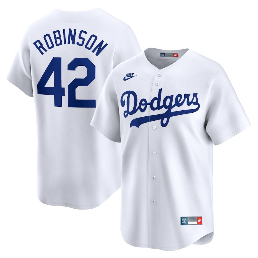 Brooklyn Dodgers Jackie Robinson White Throwback Cooperstown Collection Player Jersey Baseball Father's Day Gifts