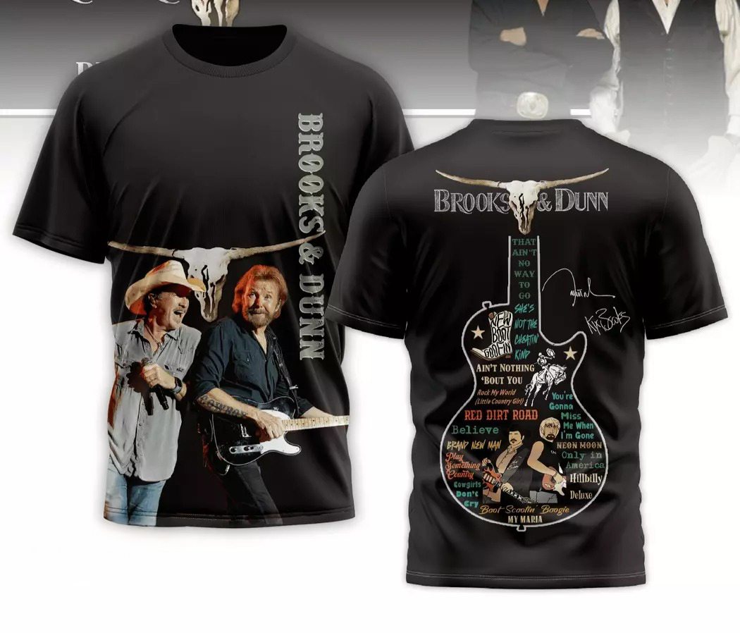 Brooks And Dunn Red Dirt Road 3D T-Shirt Birthday Gifts For Music Lovers