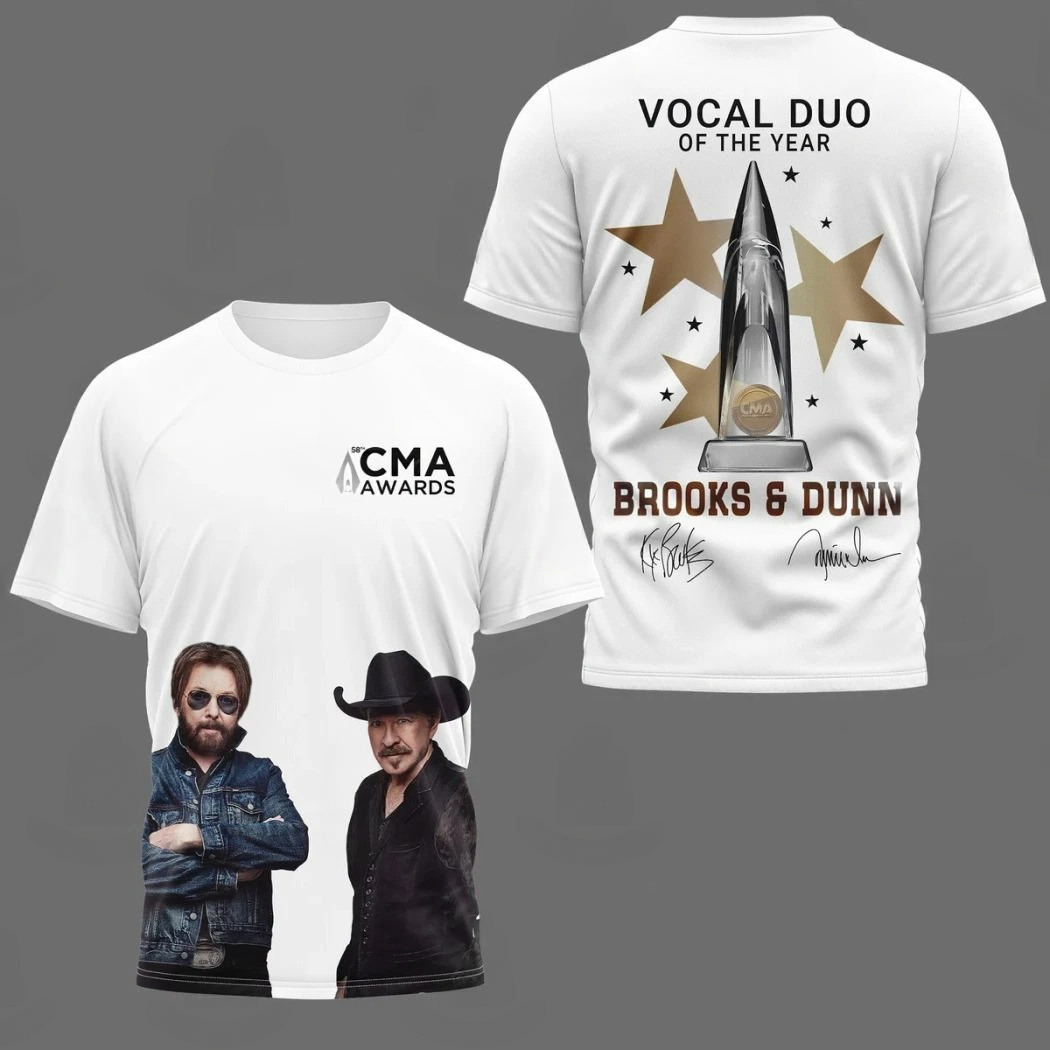 Brooks And Dunn Vocal Duo Of The Year 58th CMA Awards Signature 3D T-Shirt Fans Gift