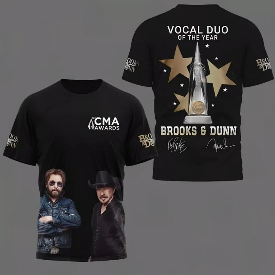 Brooks And Dunn Vocal Duo Of The Year 58th CMA Awards Signature 3D T-Shirt Fans Gifts