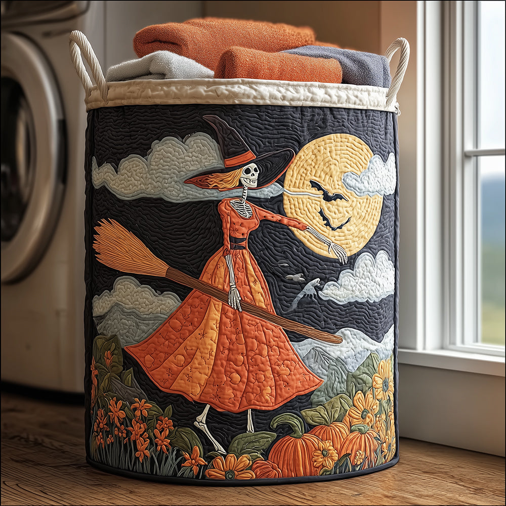 Broomstick Nights Quilted Laundry Basket Merch For Home And Living
