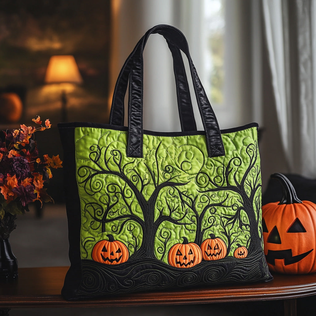 Broomstick Ride Quilted Tote Bag Halloween Gift Ideas