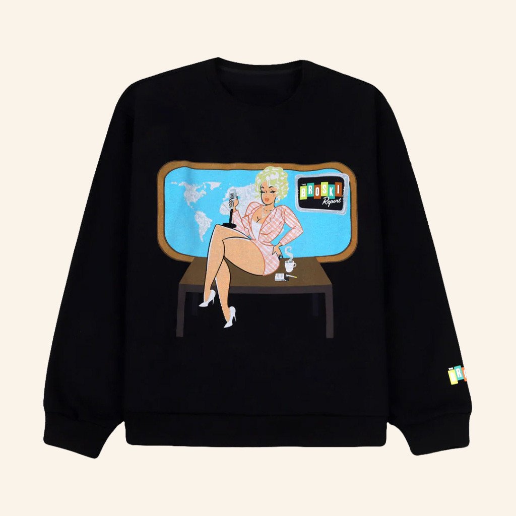 Broski Report Merch Broski News Watching Crewneck Sweatshirt Gift Ideas For Wife