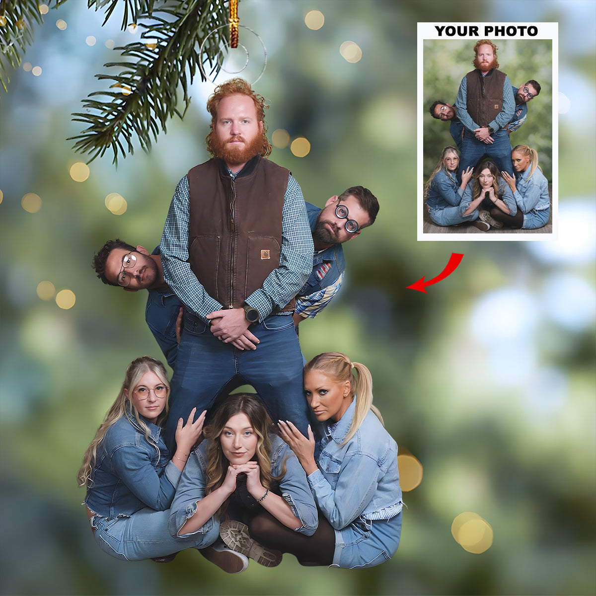 Brother And Sister Bliss Personalized Photo Mica Ornament Christmas Gift For Siblings