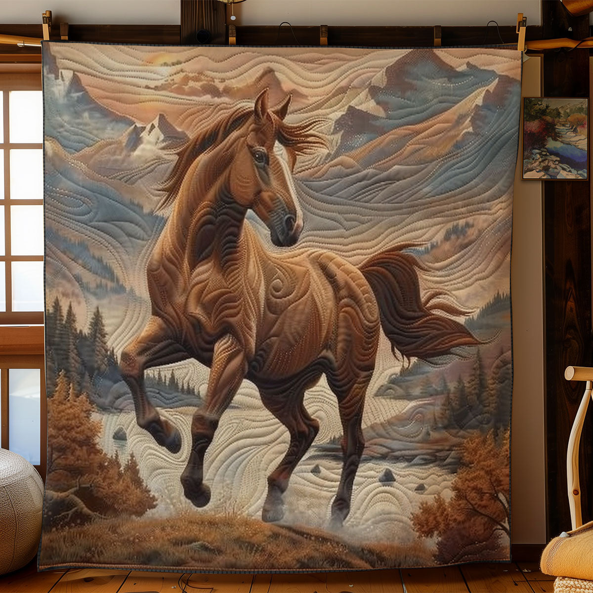 Brown Horse Quilt Blanket Best Throw Blanket Mother In Law Christmas Gift