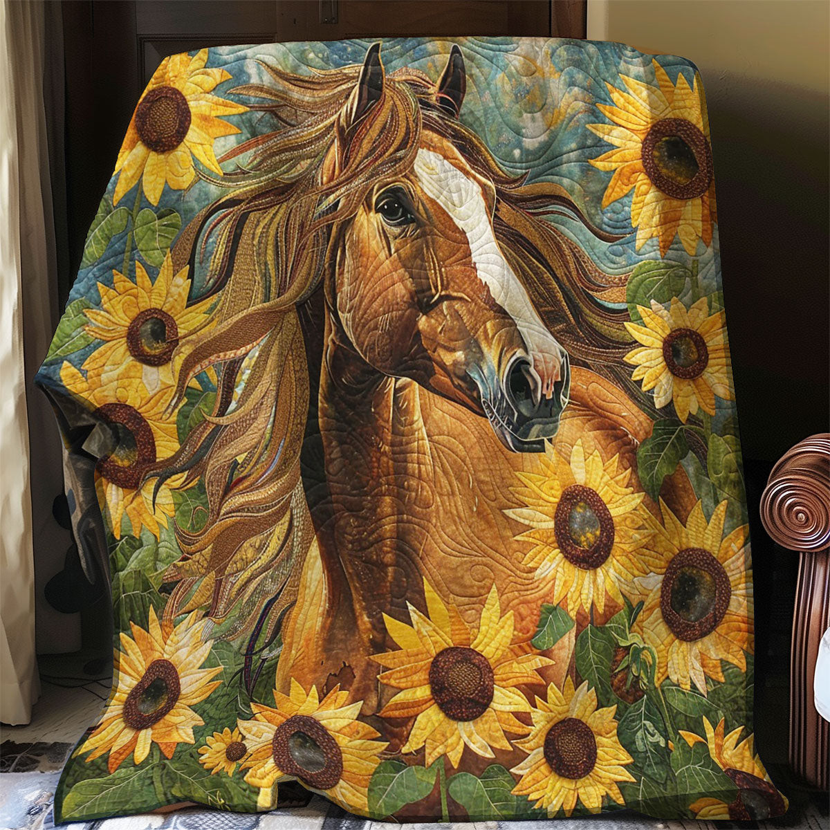 Brown Horse Strong Quilt Blanket Couch Blanket Best Special Birthday Gifts For Grandma
