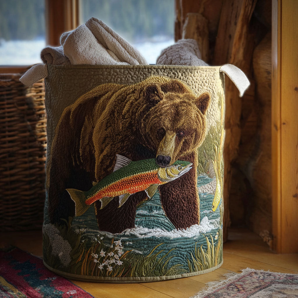 Brown River Majesty Quilted Laundry Basket Beautiful Quilted Laundry Organizer Gift for Couples