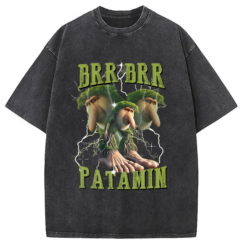 Brr Brr Patapim Washed T-Shirt Cool Graphic Tee For Men Women Gifts For Friends