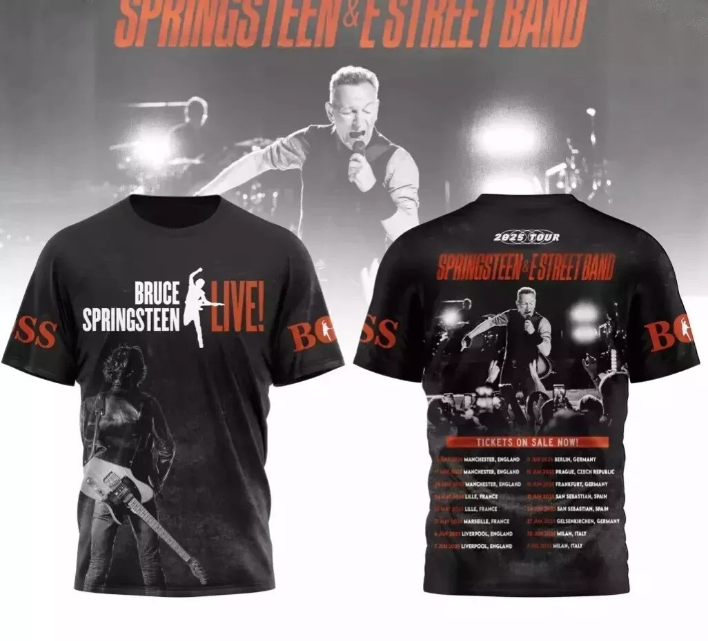 Bruce Springsteen And E Street Band 2025 Tour 3D T-Shirt Music Fans Gifts