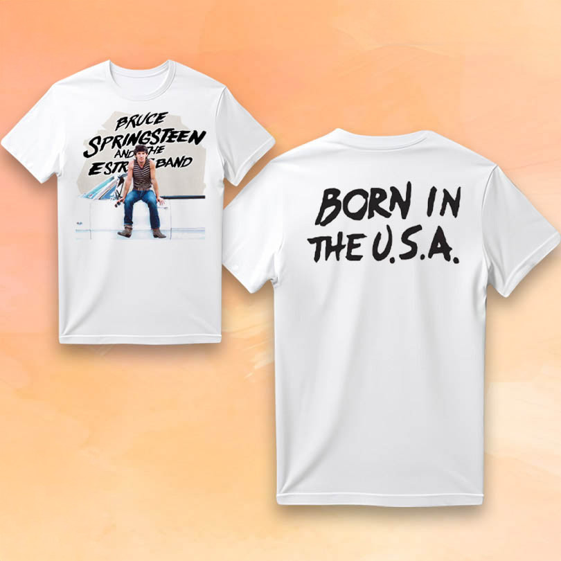 Bruce Springsteen Merch Born In The USA Photo T-Shirt Best Gifts For Music Lovers