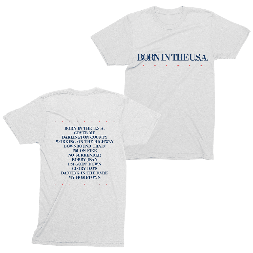 Bruce Springsteen T-Shirt Bruce Springsteen Merch Born In The USA 40th Anniversary Tracklist