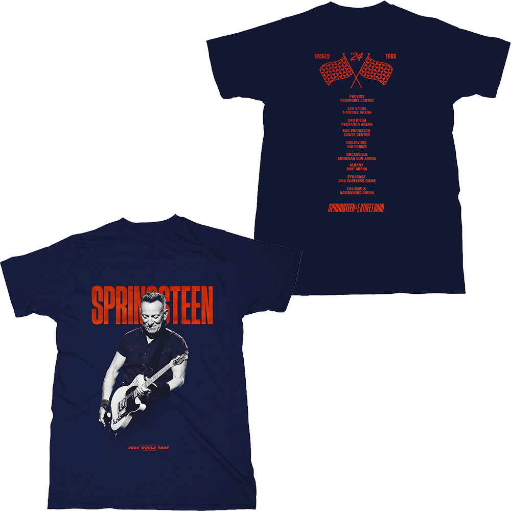 Bruce Springsteen T-Shirt Bruce Springsteen Merch The E Street Band 2024 World Tour Guitar Tee