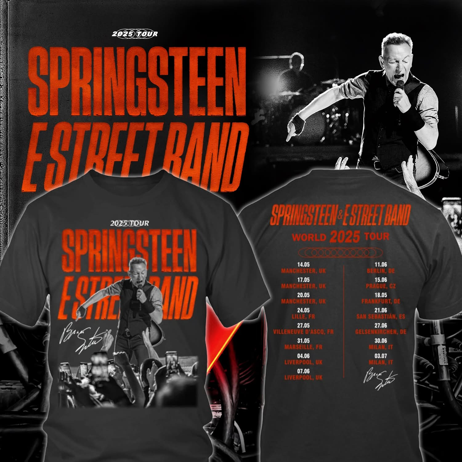 Bruce Springsteen World Tour Merch 2025 Shirt Springsteen And E Street Band Best Fan Gifts