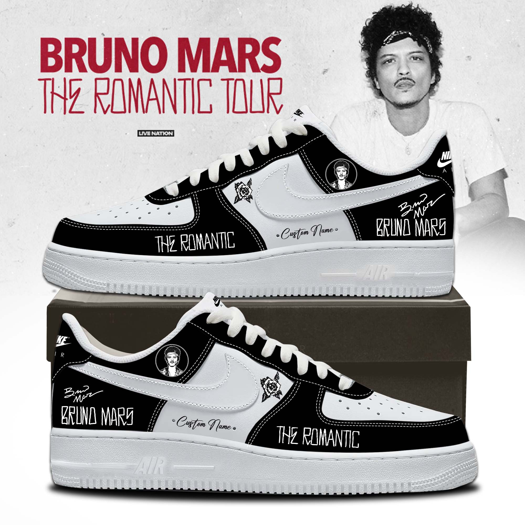 Bruno Mars Hello Kitty 2026 Shoes Romantic Tour Music Gear Merch Gift For Teammates