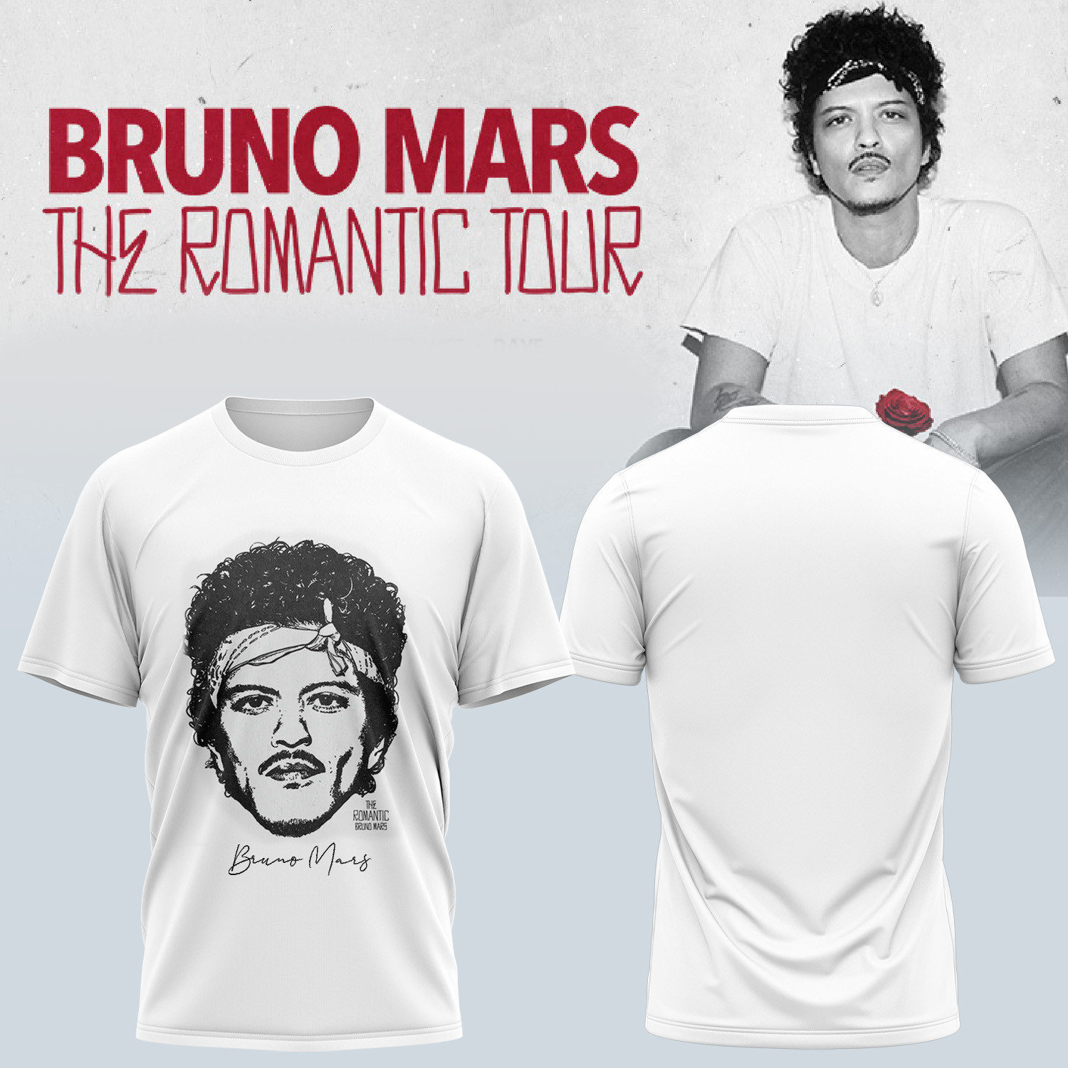 Bruno Mars Hello Kitty 2026 T-Shirt Romantic Tour Music Gear Clothing Gift For Hooligan Fans