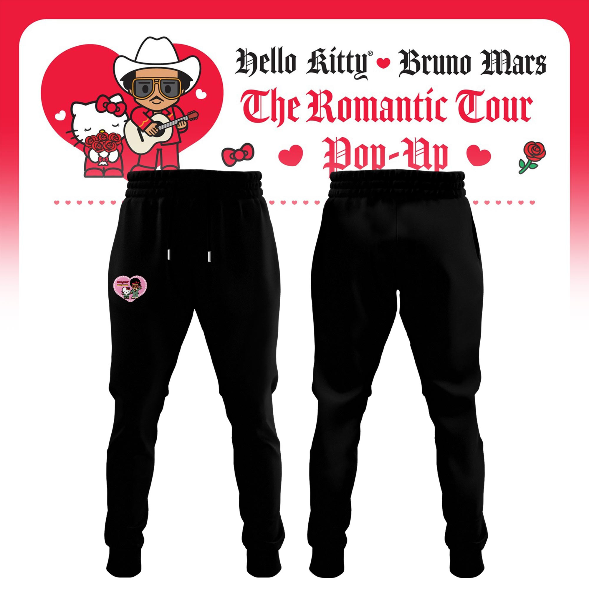 Bruno Mars Hello Kitty World Sweatpant Hello Kitty X Bruno Mars Tour Apparel Gift For Artist Fans