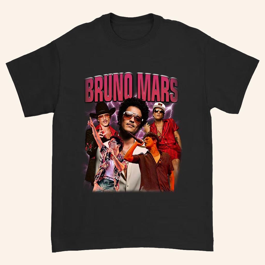 Bruno Mars Merch Bruno Mars Collage T-Shirt Best Gifts For Music Fans