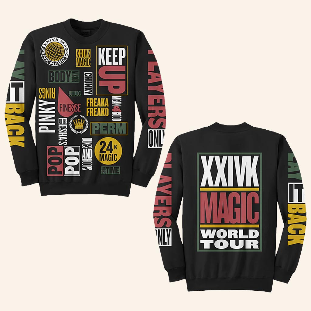 Bruno Mars Merch Bruno Mars Collectible 24K Magic World Tour Sweatshirt Gifts For Music Fans Bruno Mars Merch Bruno Mars Collectible 24K Magic World Tour Sweatshirt Gifts For Music Fans