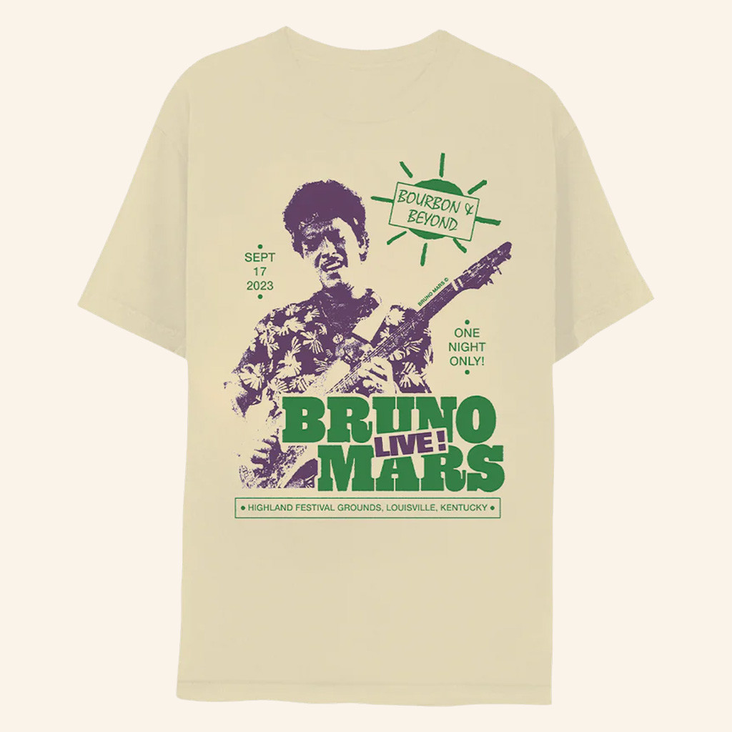 Bruno Mars Merch Bruno Mars Live Bourbon And Beyond T-Shirt Gifts For Music Fans