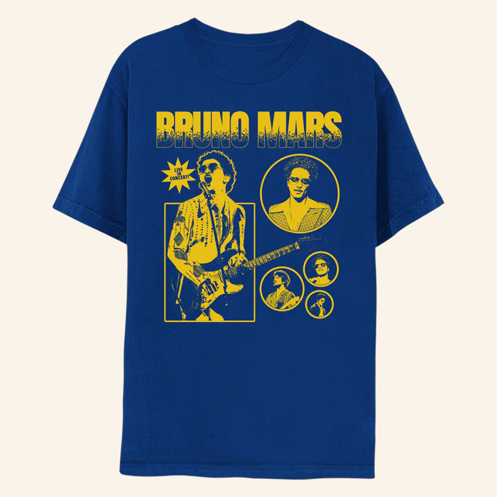 Bruno Mars Merch Bruno Mars Live In Concert T-Shirt Best Gifts For Music Lovers