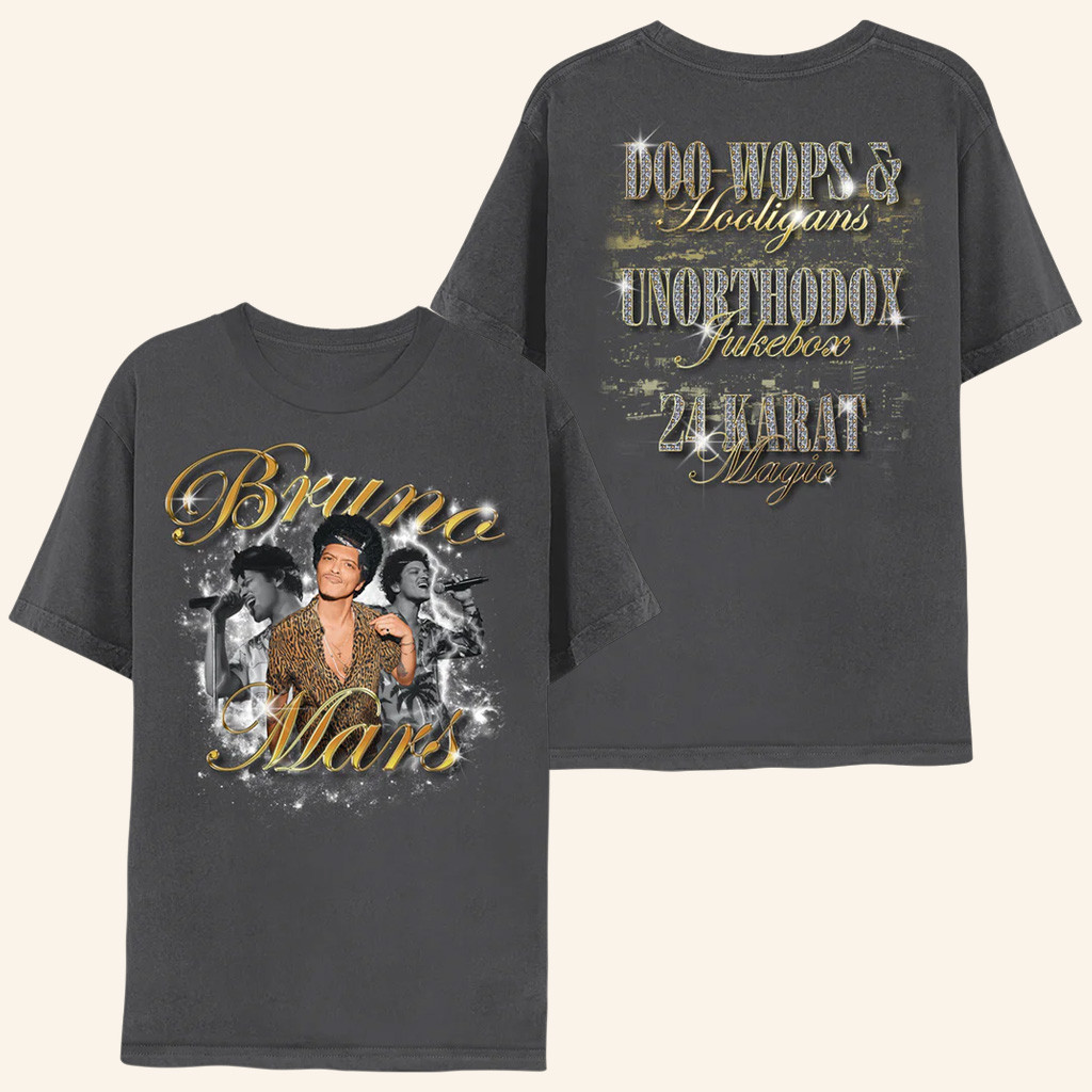 Bruno Mars Merch Doo Wops And Hooligans Unorthodox Jukebox 24 Karat Magic Bootleg Shirt Bruno Mars Merch Doo Wops And Hooligans Unorthodox Jukebox 24 Karat Magic Bootleg Shirt