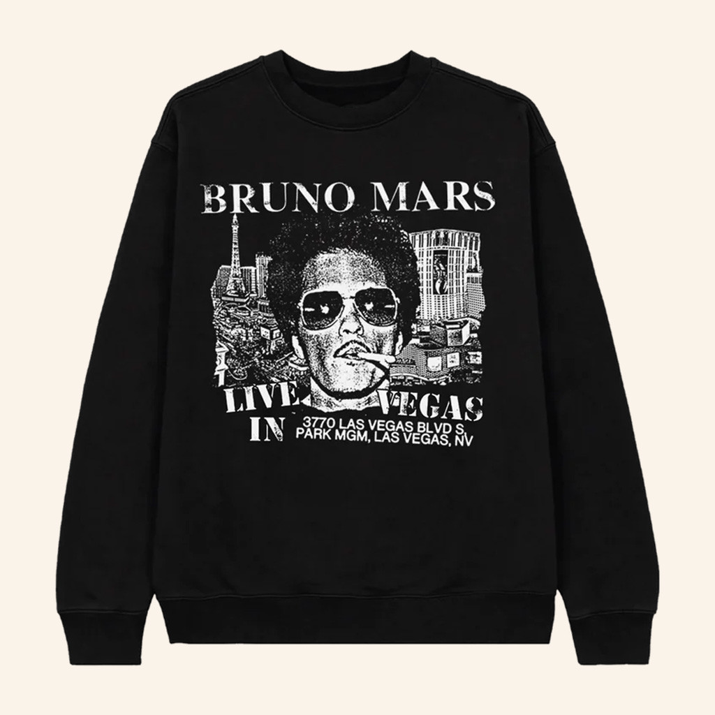 Bruno Mars Merch Live In Vegas Sweatshirt Gift Ideas For Music Lovers Bruno Mars Merch Live In Vegas Sweatshirt Gift Ideas For Music Lovers
