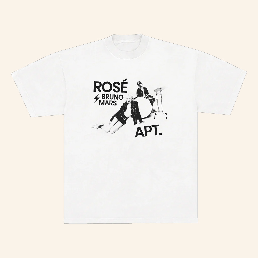 Bruno Mars Merch Rose X Bruno Mars APT White Shirt Gifts For Music Fans Bruno Mars Merch Rose X Bruno Mars APT White Shirt Gifts For Music Fans