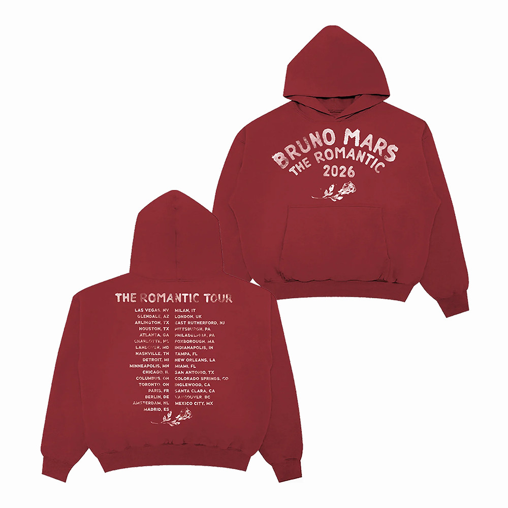 Bruno Mars Merch The Romantic Tour 2026 Hoodie Gifts Ideas For Fans