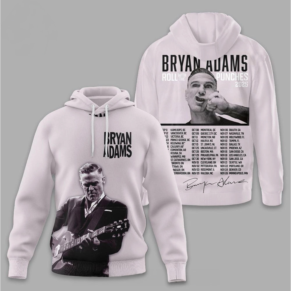 Bryan Adams Roll With The Punches 2025 Hoodie Bryan Adams Merch Birthday Gifts For Dad Bryan Adams Roll With The Punches 2025 Hoodie Bryan Adams Merch Birthday Gifts For Dad