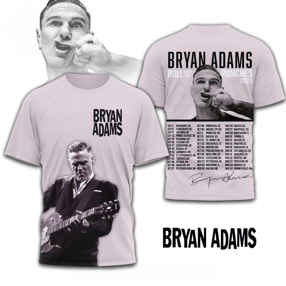 Bryan Adams Roll With The Punches 2025 Shirt Bryan Adams Merch Music Lover Gifts For Him