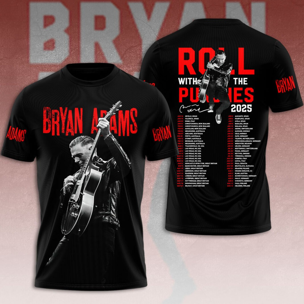 Bryan Adams Roll With The Punches 2025 T-Shirt Gift For Concert Lover