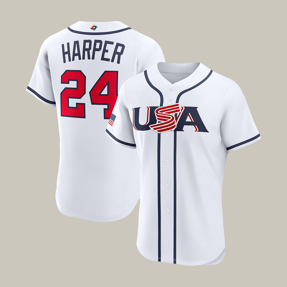 Bryce Harper USA World Baseball Classic 24 Jersey Game Day Shirt Gift For Baseball Lovers