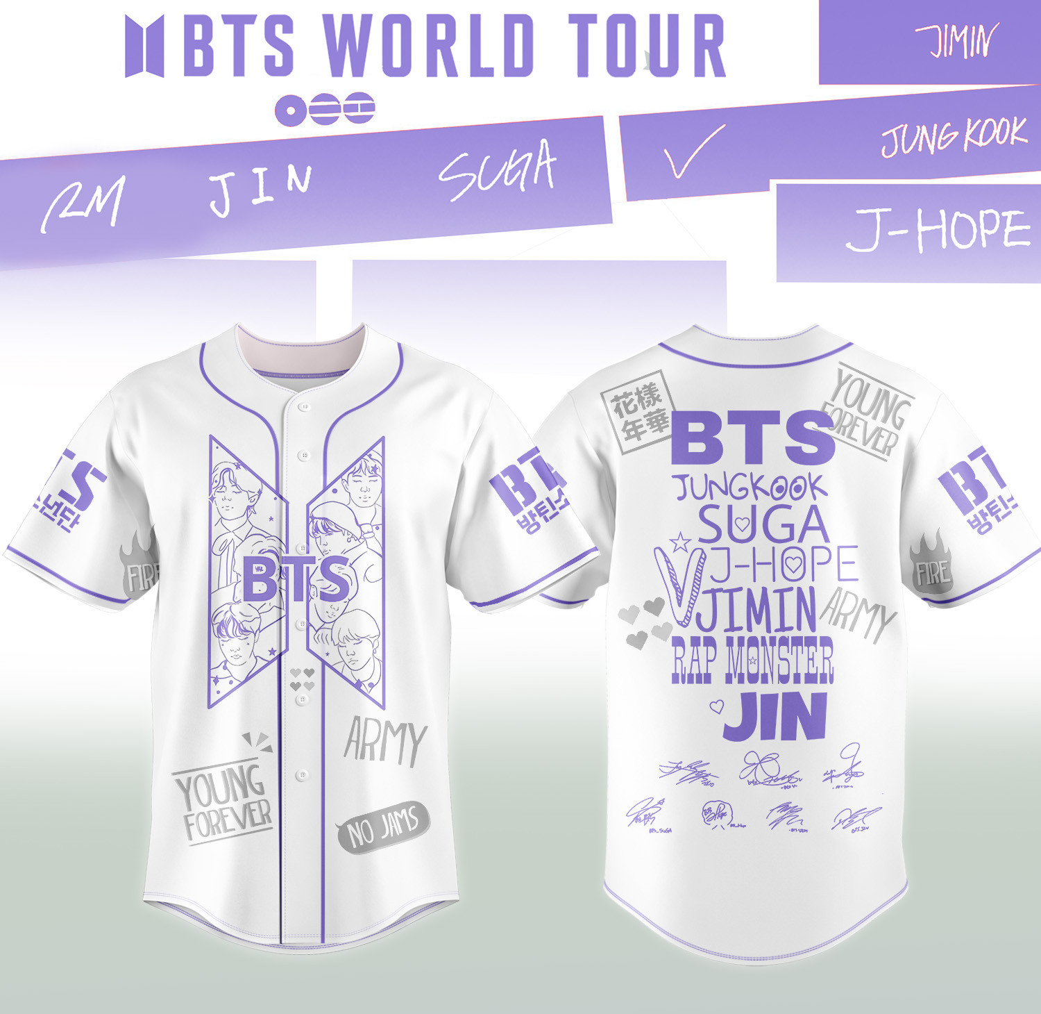 BTS Arirang World Tour 2026 Signature Baseball Jersey BTS Comeback Tour Merch Gift For Boyfriend